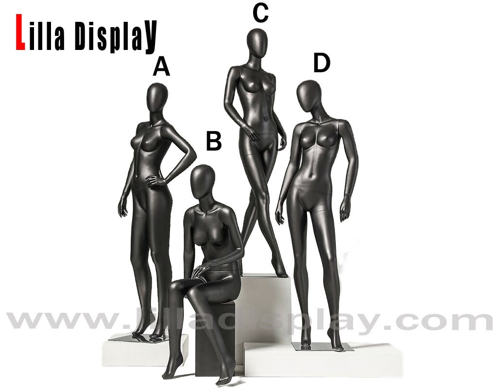 Female Mannequin Stand In Black Color For S-M Clothe Sizes