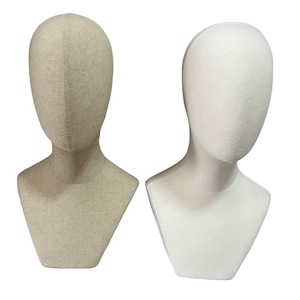 Natural Linen Free Standing Pinnable Sewing Female Mannequin Head with Shoulders Judy