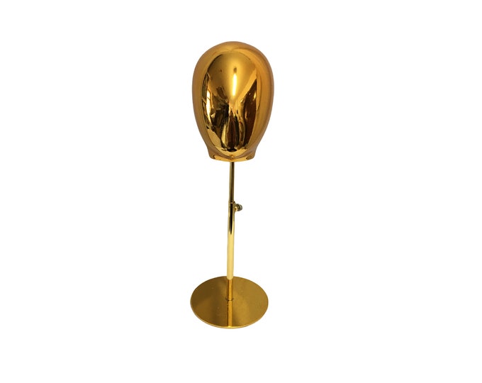 Baby Hats Display Adjustable Gold Base Gold Chrome Baby Child Mannequin Head Kyle