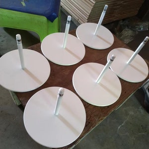 White Color Round Mannequin Head Base Stand