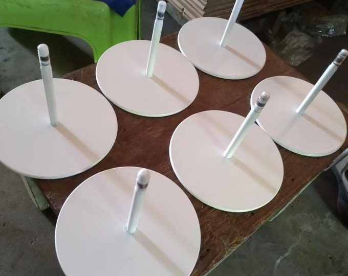 White Color Round Mannequin Head Base Stand