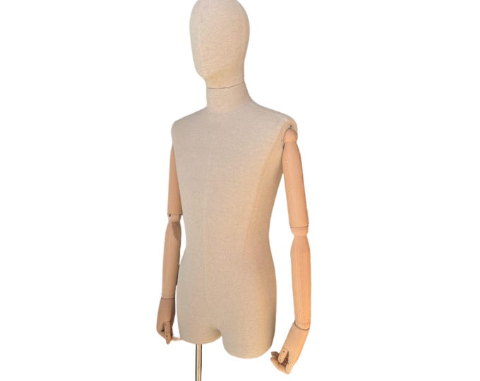 Natural Linen Male Mannequin Dress Form with Legs Francis