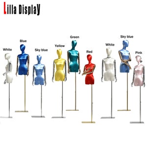 lilladisplay personalized 9 colors adjustable gold base gold arms silk female dress form JoJo