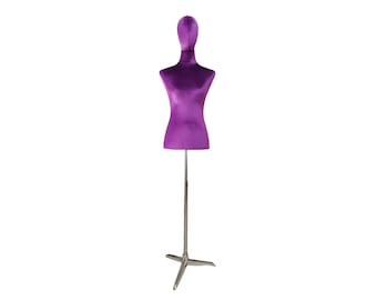 M/L Size Clothing Display Purple Velvet Female Mannequin Dress Form Emily