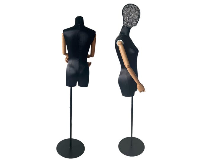 Black Satin Female Mannequin Dress Form Bridget