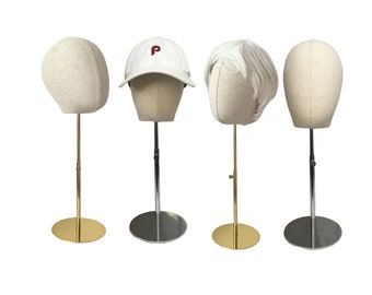 Millinery Hats Display Wigs Display Adjustable Gold Base Female Mannequin Head Lucia