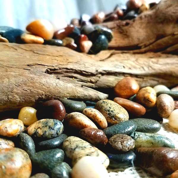 3# Bag Lake Superior Beach Stones.  Small Stone Assortment.  Craft Stones. Bonsai Stones.  Terrarium / Aquarium Stones. See note on shipping