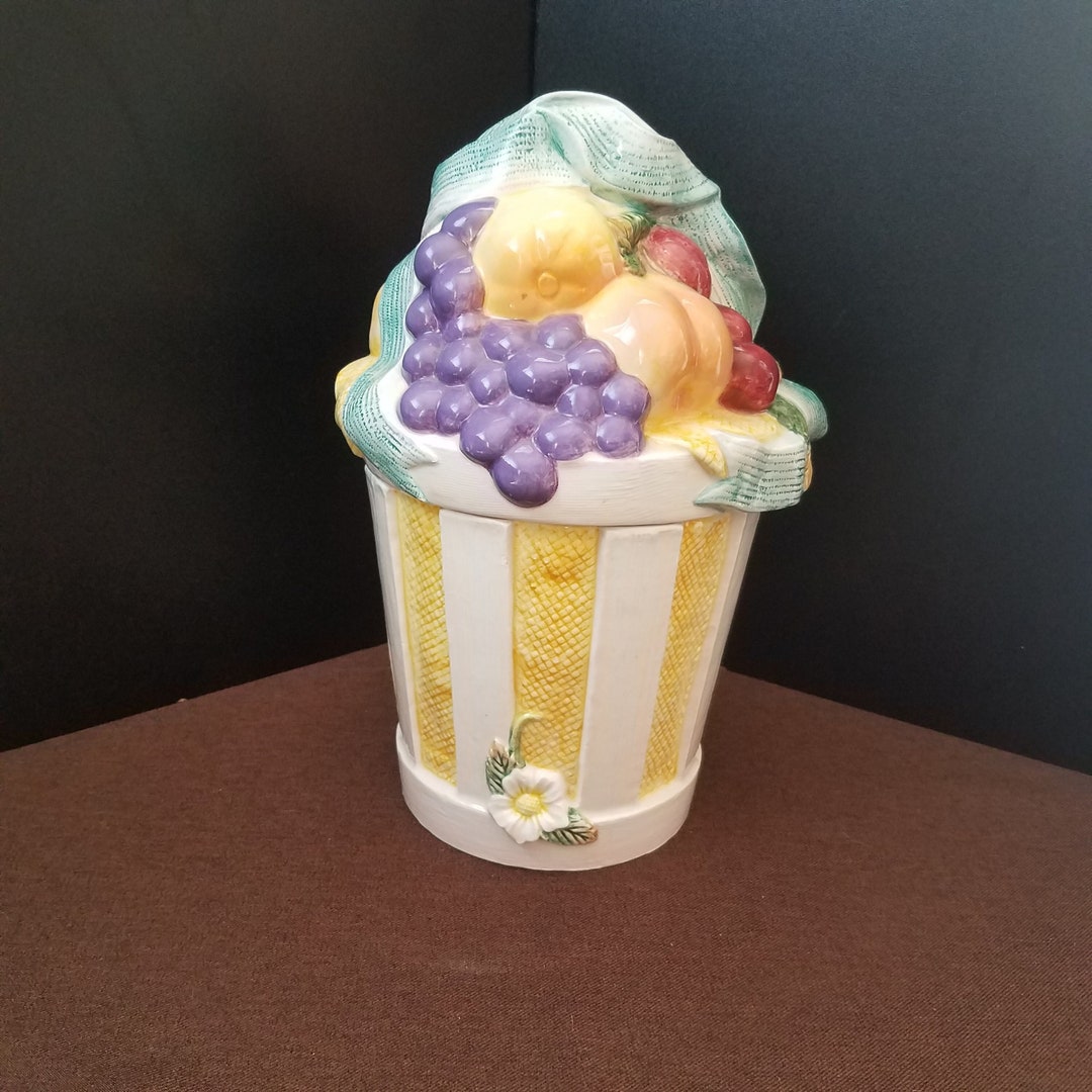 Vintage Otagiri Fruit Basket Cookie Jar, Healthy Snack Jar Etsy