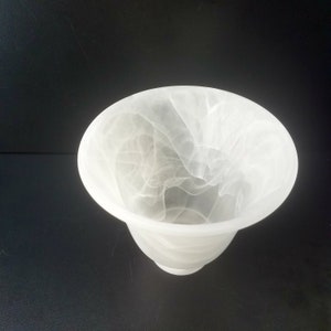 Vintage Marbled Alabaster Glass Pendant Shade, 2 1/8 Inch Fitter, Alabaster Sconce Light Shade, Replacement Glass Shade image 6