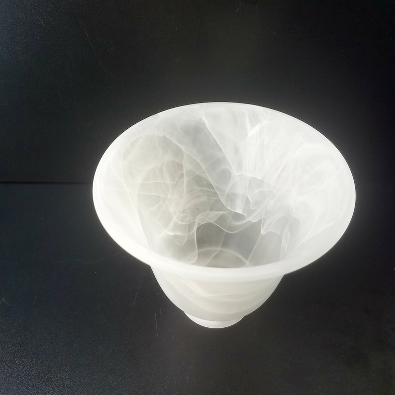 Vintage Marbled Alabaster Glass Pendant Shade, 2 1/8 Inch Fitter, Alabaster Sconce Light Shade, Replacement Glass Shade image 6
