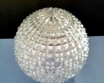 Vintage Glass Faceted Replacement Globe, 3.25 Inch Fitter, Replacement Ceiling Globe, Glass Light Globe