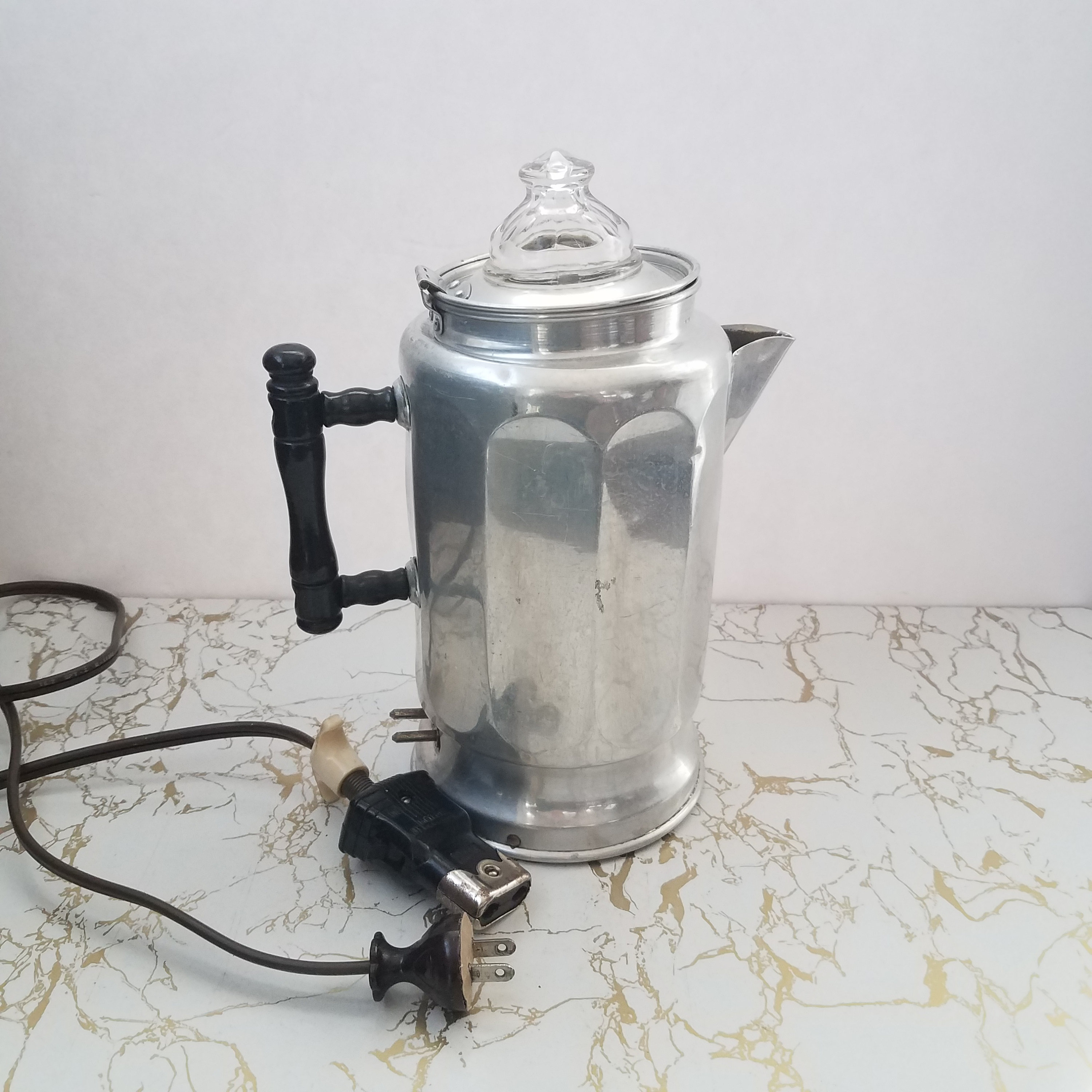 Ekcoware Copper Bottom Stainless Steel Percolator/mid Century