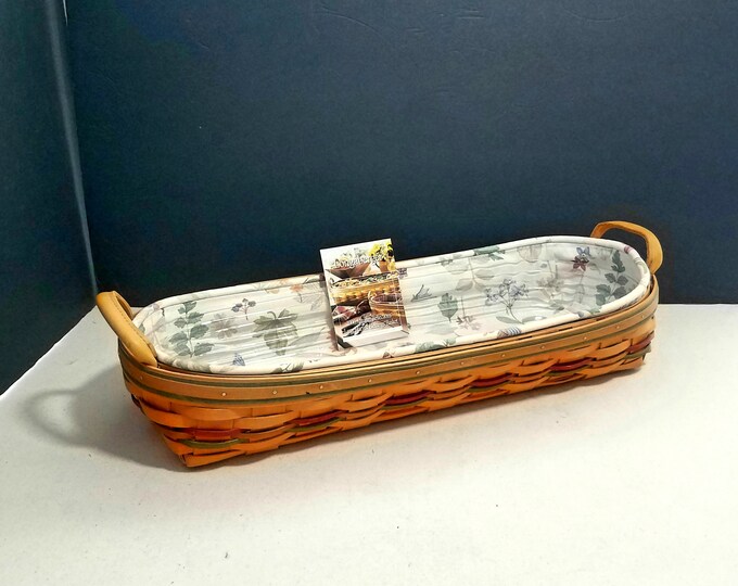 Longaberger 19 Inch Baguette Bread Basket With Liner and Protector