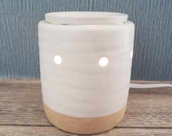 Minimalist Pottery Scented Wax Warmer, 2 Piece Electric Tart Warmer, Ceramic Wax Melter