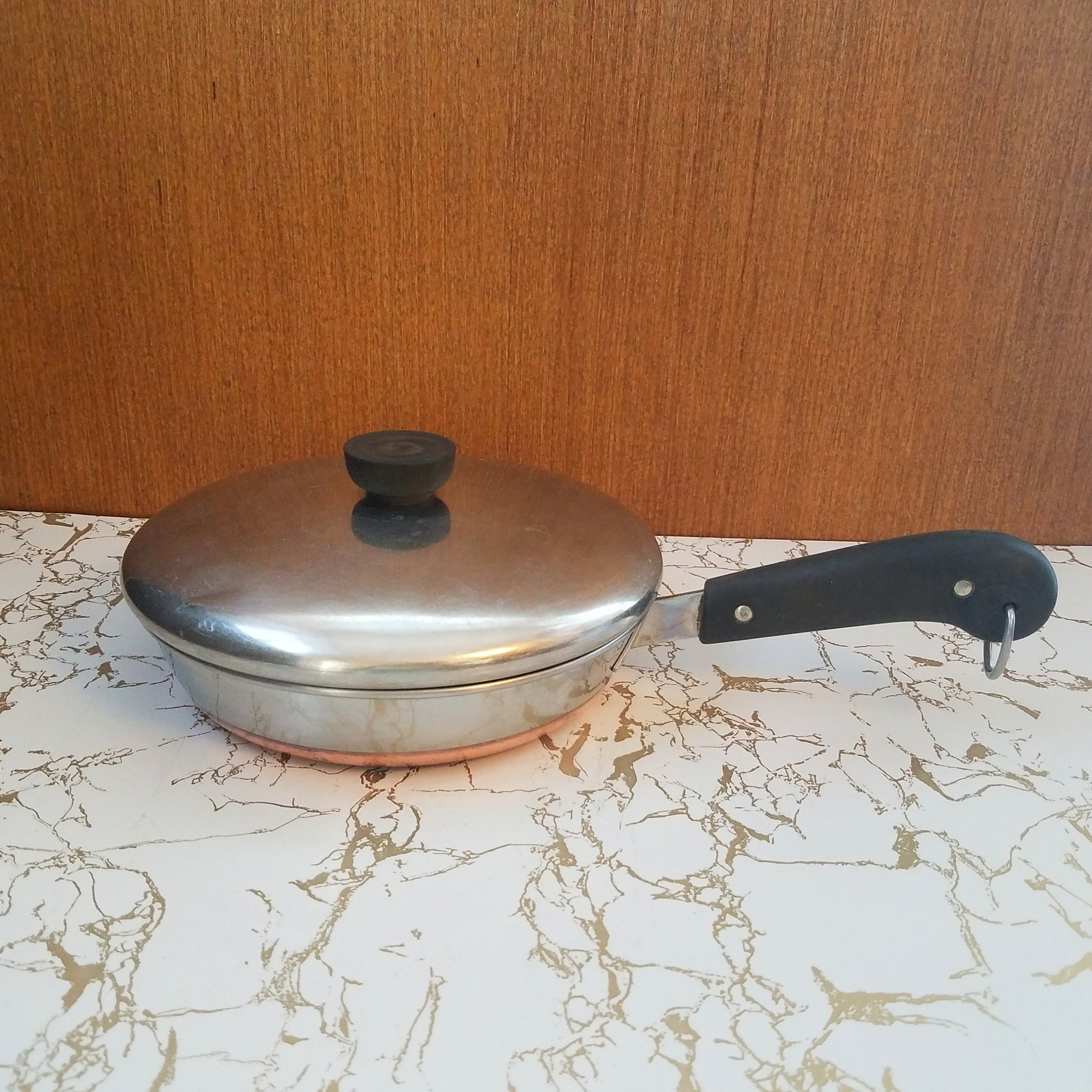 Revere Ware 1801 Copper Bottom 12 Inch Skillet Fry Pan with Lid