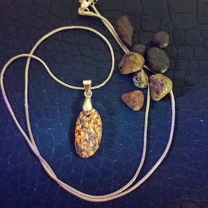 Stylish Yooperstone Pendant.  Fluorescent Sodalite.  FREE 365nm UV Viewing Light!!!