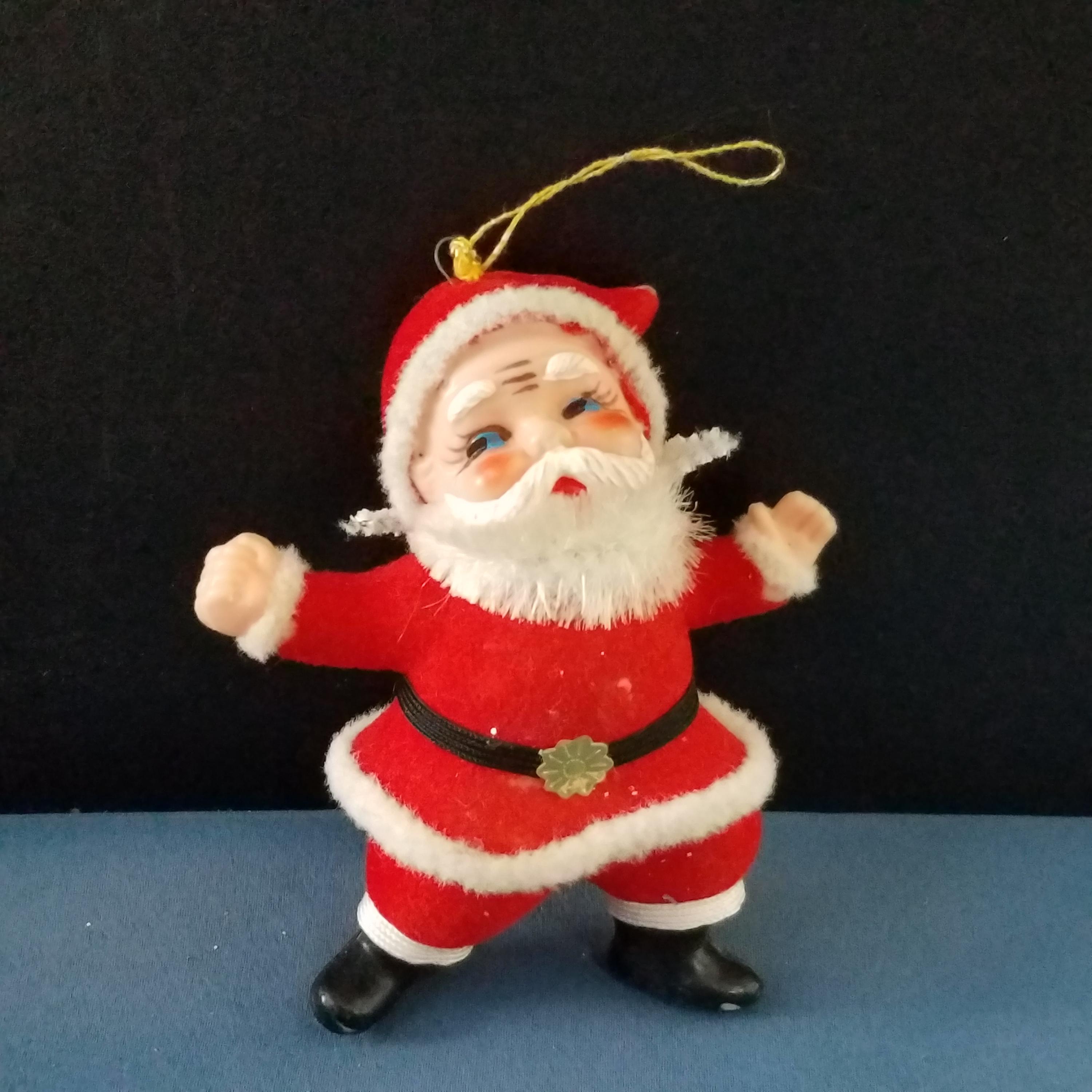 1950s Flocked Santa - Etsy