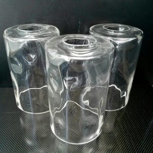 Clear Glass Dimpled Cylinder Pendant Shade, 1.75 Inch Neckless Fitter,  Replacement Glass Shade