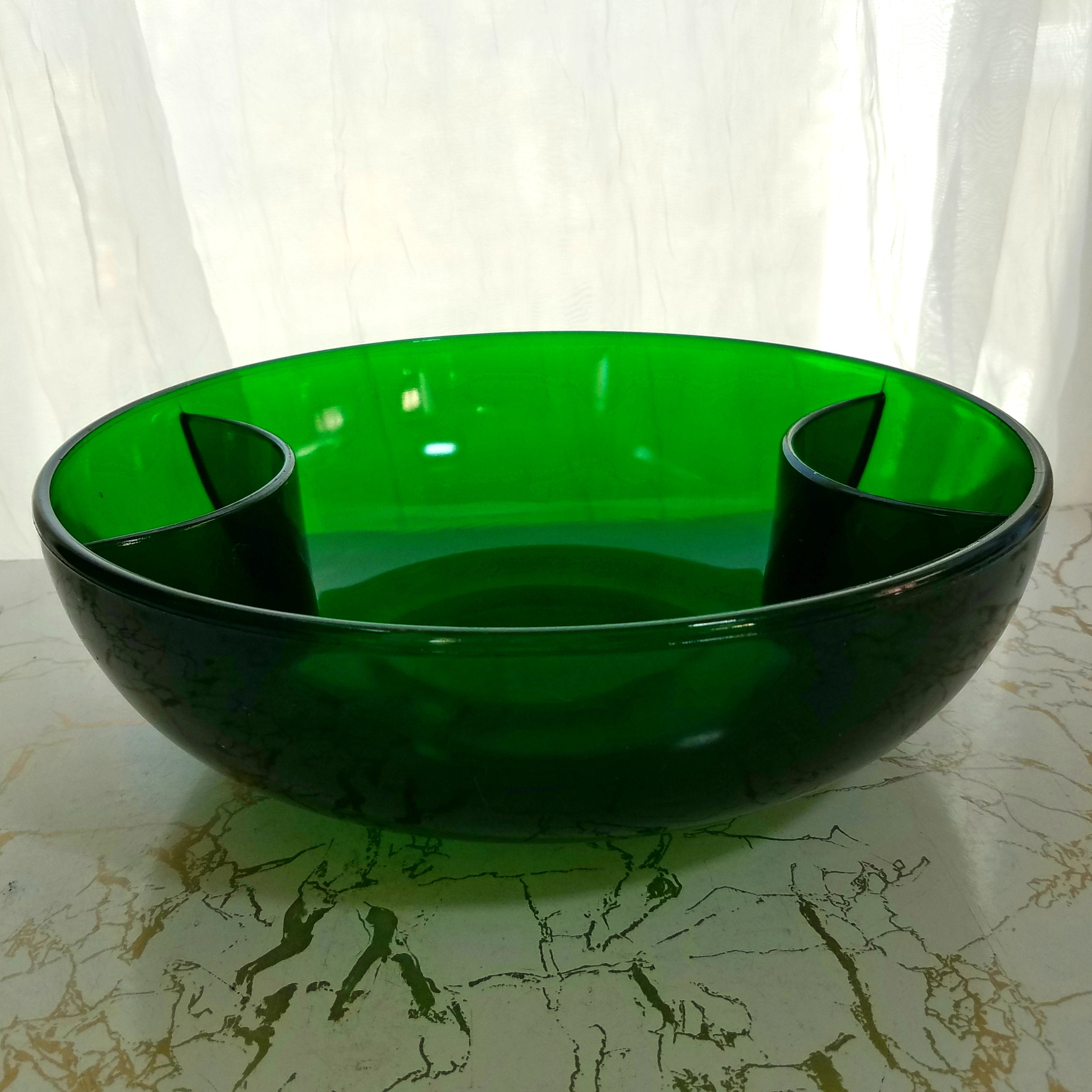 HK Living - The Emeralds: Glass Salad Bowl Green