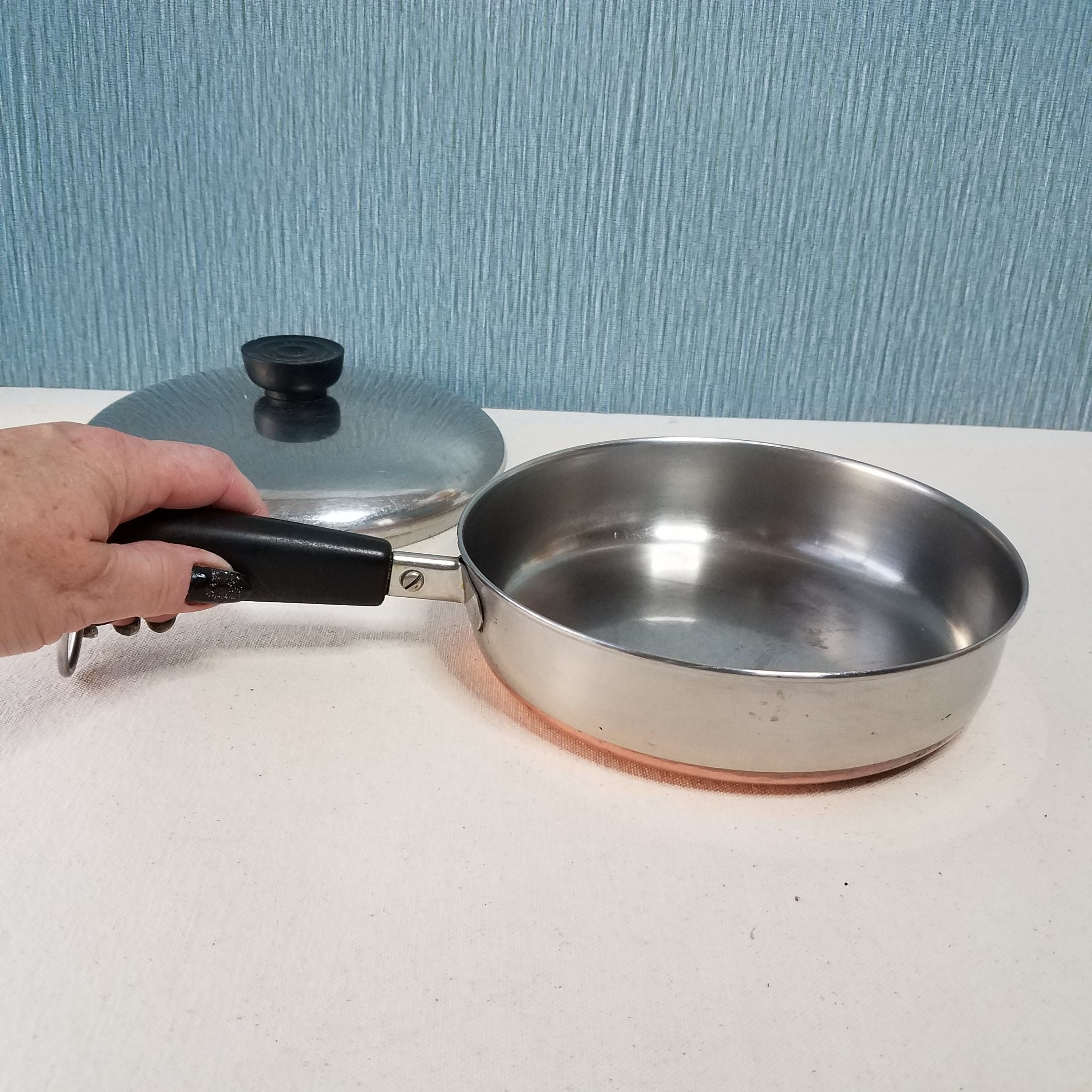 Vintage Revere Ware Copper Bottom 7 Inch Skillet With Lid, Process