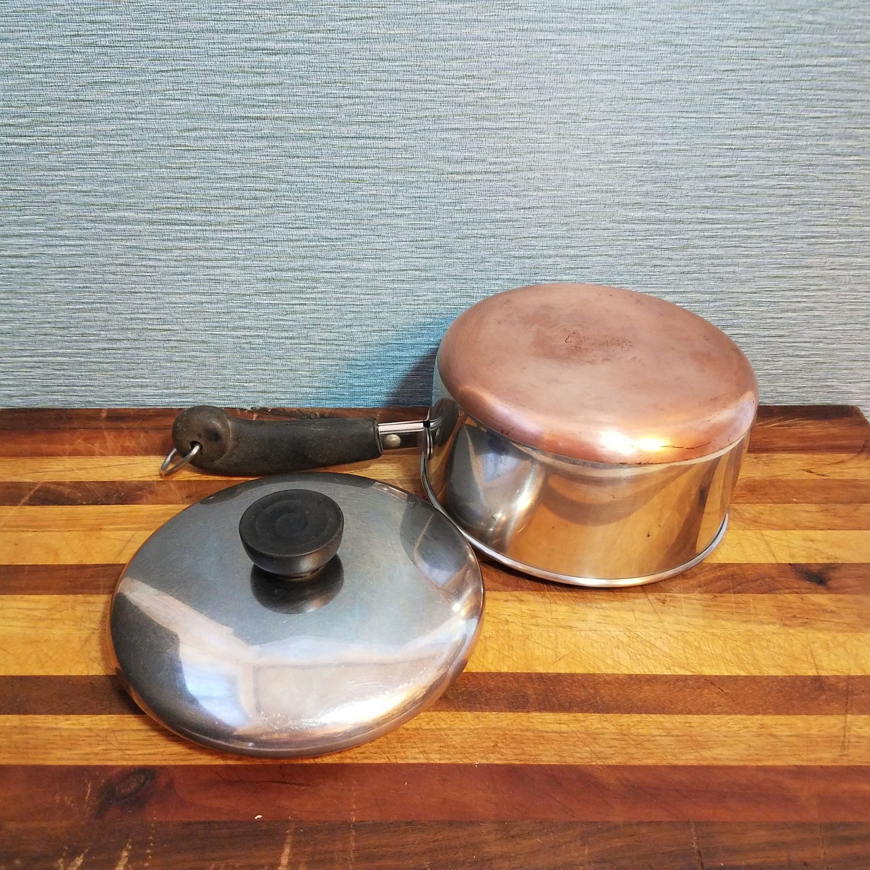 REVERE WARE 10 Pc Copper Clad Cookware Set Pots Lids Made In USA