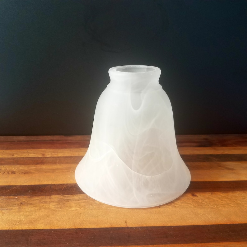 Vintage Marbled Alabaster Glass Pendant Shade, 2 1/8 Inch Fitter, Alabaster Sconce Light Shade, Replacement Glass Shade image 1