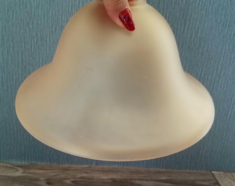 Frosted Amber Bell Pendant Shade, 1 5/8 Inch Neckless Fitter, 9.5 Inch Diameter