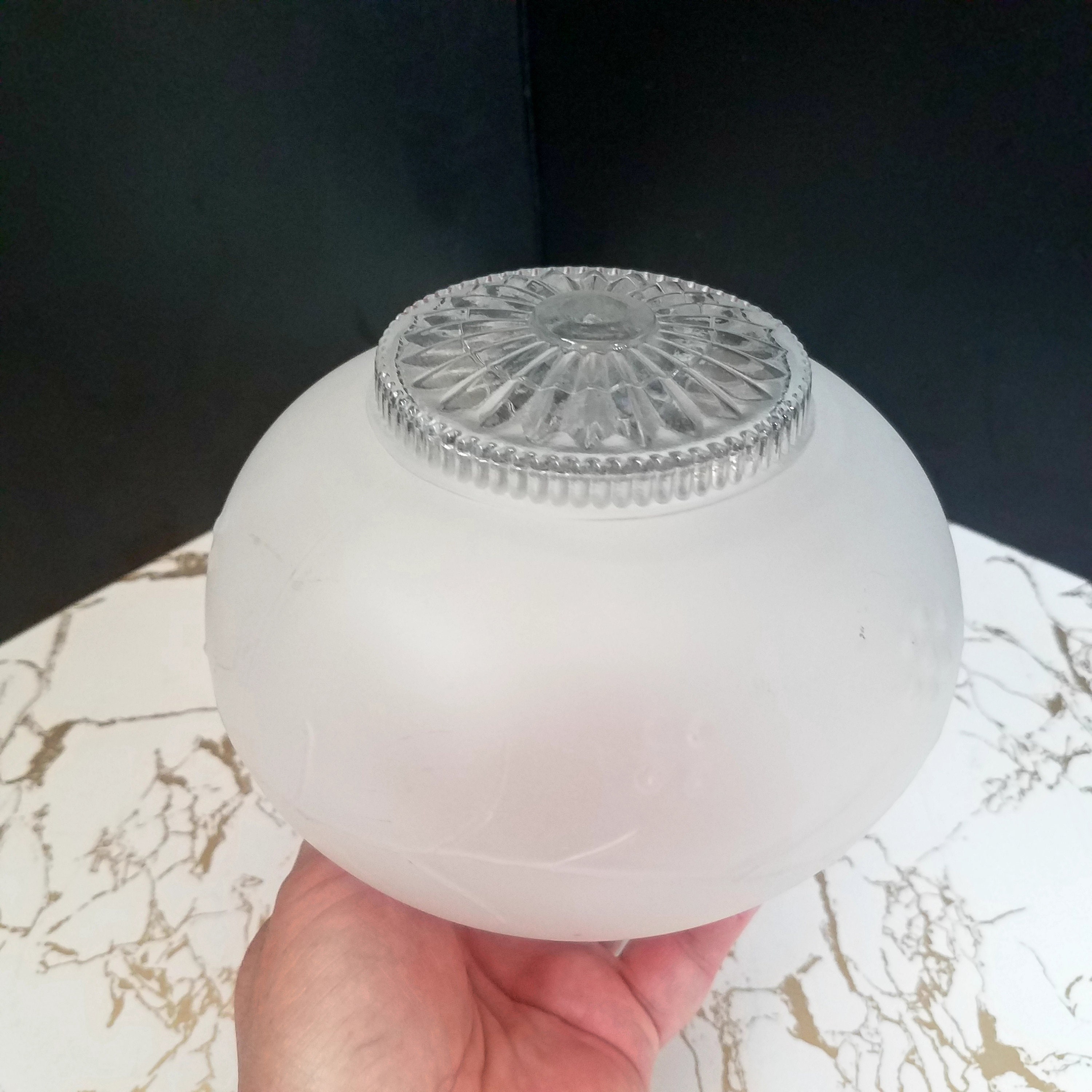 Vintage Replacement Glass Ceiling Fixture Globe Frosted Glass Etsy