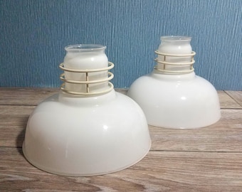Vintage Industrial Pendant Shade With Metal Collar, 2 3/8 Inch Fitter