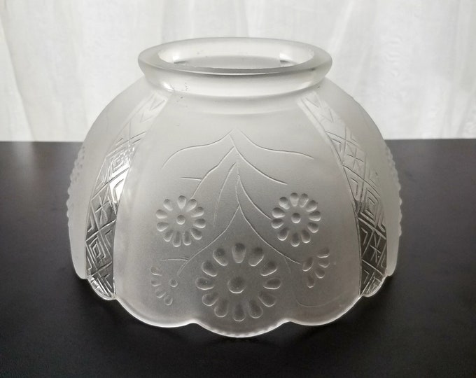 Vintage Frosted Glass Replacement Shade, 3.75 Inch Fitter, Glass