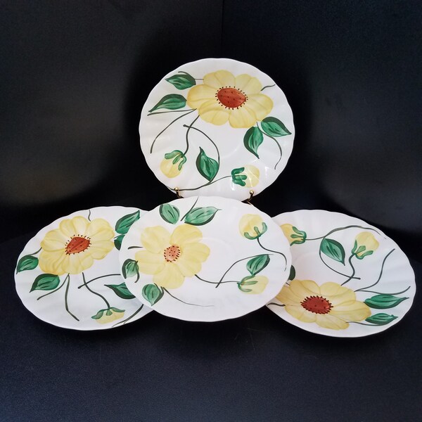 Set of 2, Vintage Blue Ridge Daisy Saucers, Southern Pottery Inc., Hand Painted Daisy Plates, Replacement Plates