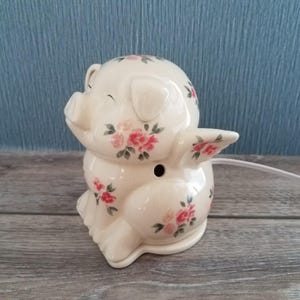 When Pigs Fly Electric Wax Warmer, Darling Floral Pig With Wings, Tart Warmer