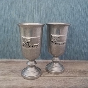 Vintage Polished Pewter Goblet, 13 Ounce, Pewter Wine Glass, Renaissance Faire Goblet