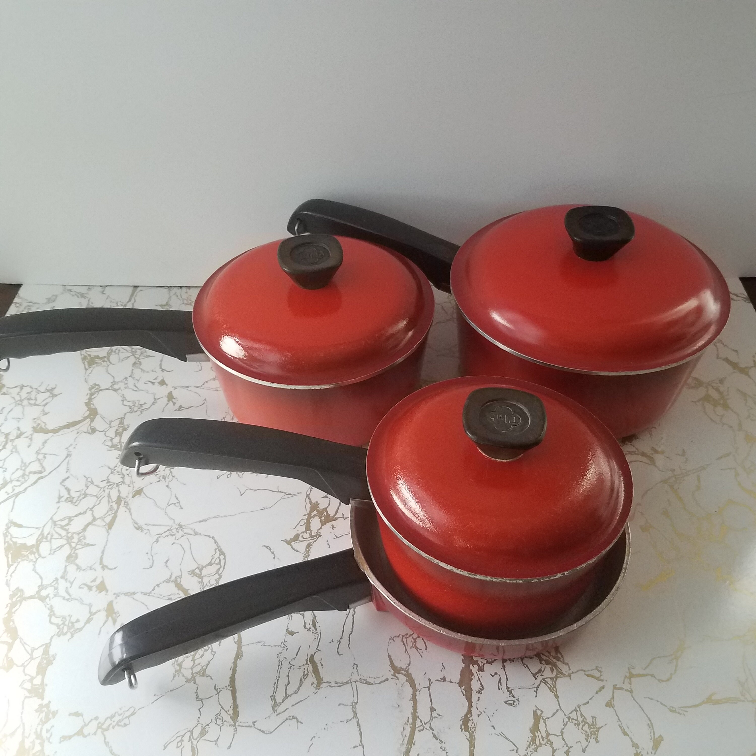 Retro Bright Orange Club Aluminum Sauce Pan or 6.5 Inch Egg Retro Bright Orange Club Aluminum Sauce Pan or 6.5 Inch Egg