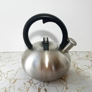 Stainless Steel Whistling Kettle Coffee Tea Pot Metallic Green 2.5L