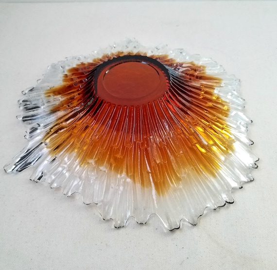 Humppila＊Revontulet＊Glass lamp shade【希少】 1960's Humppila Finland Amber Art Glass Bowl, Revontulet
