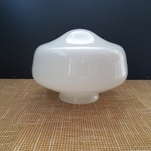 White Glass 8 Inch Schoolhouse Shade, 4 Inch Fitter,  Glass Ceiling Globe, Replacement Glass Shade