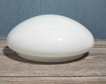 White Glass Mushroom Replacement Shade for Ceiling Fixture, Ceiling Light Cover, 7.75 Inch Fitter
