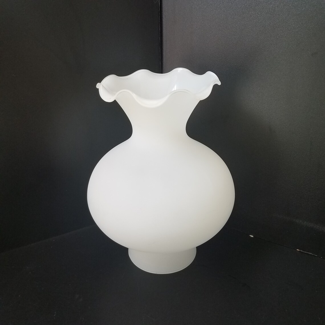 Vintage Frosted Glass Hurricane Chimney 3 Inch Fitter Glass Etsy