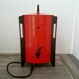 Retro Regal 3 Sided Orange and Brown Percolator Urn, 30 Cup Coffee Pot, READ Item Details!!!!