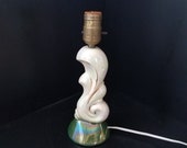MCM Iridescent Boudoir Lamp, Opalescent Small Table Lamp, Hallway or Bedroom Lamp