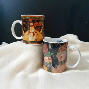 Red Coffee Mug - Ceramic - set of 2 - Cozy Hot Tea Milk Chocolate Cocoa  Holiday Mugs w/Coasters