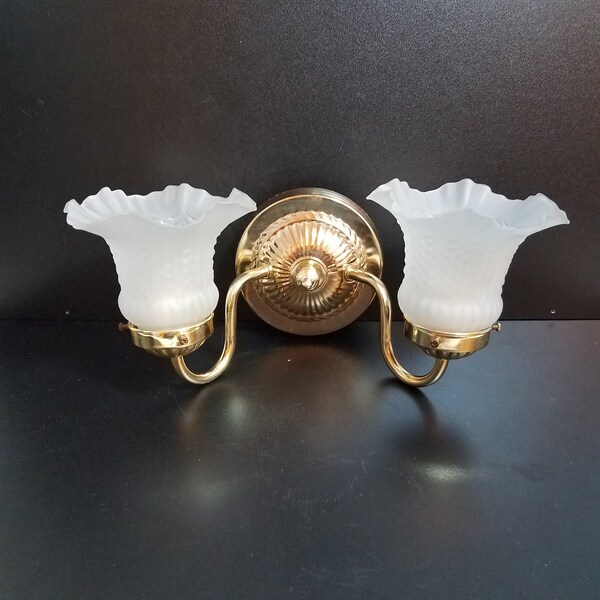 Vintage Petticoat Wall Sconce, 2 Light Wall Sconce, Hardwired Wall Light