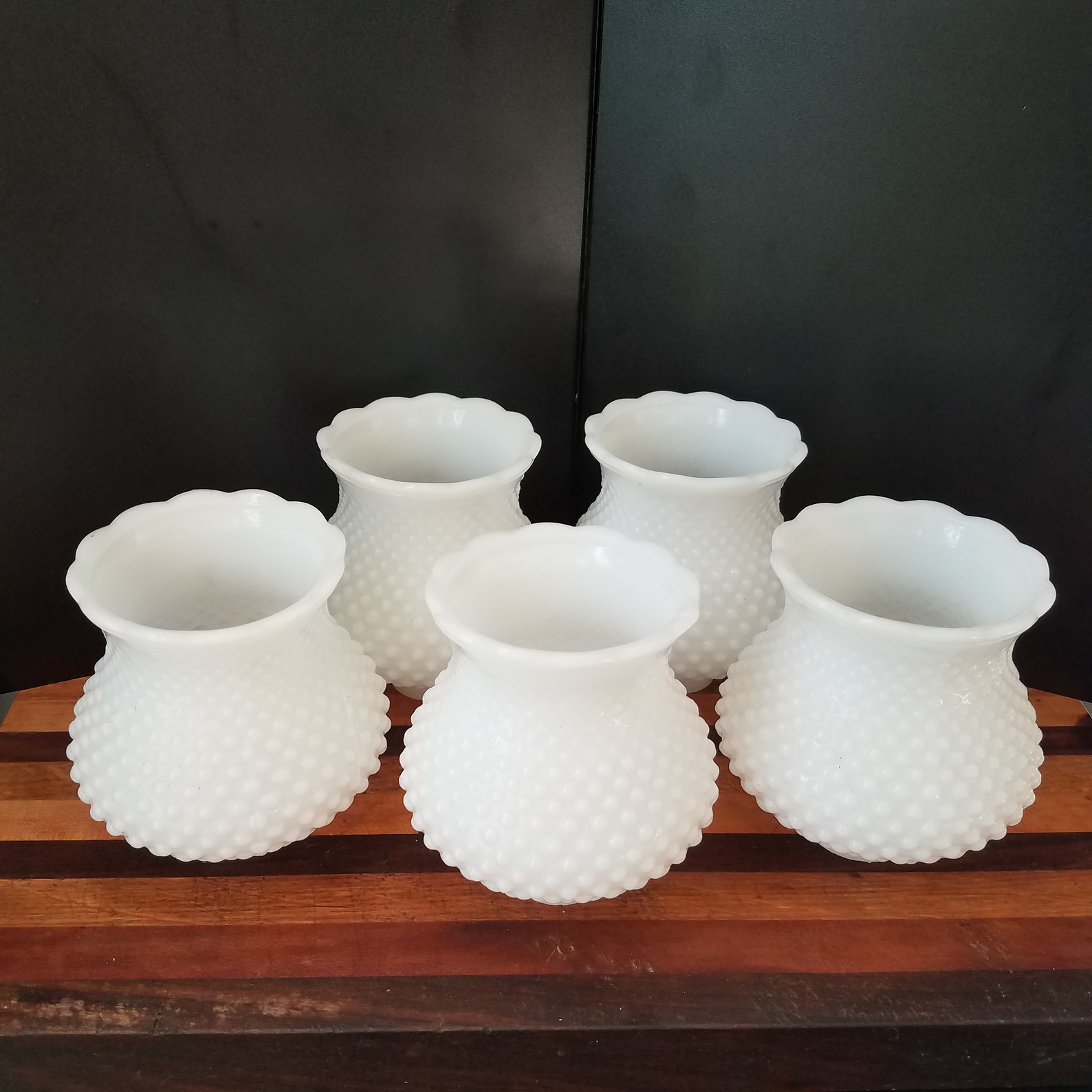 Vintage Hobnail Milk Glass Chandelier or Sconce Shade 1 5/8 Etsy