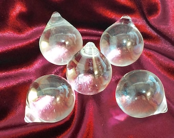 Set of 5, Glass Round Globe Chandelier Crystals, 1.5 Inches, Chandelier Pendant, Replacement Crystal for Chandelier