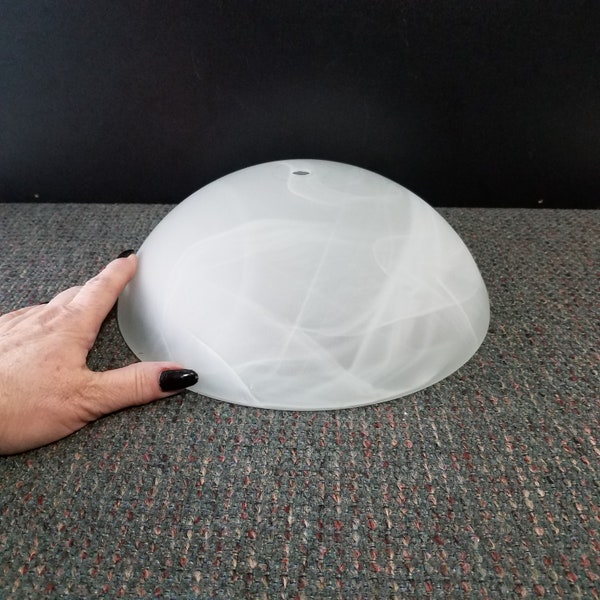 Alabaster Glass Downrod Ceiling Fixture Shade, 9 7/8 Inch Fitter, Glass Replacement Shade, Dome Ceiling Light Cover