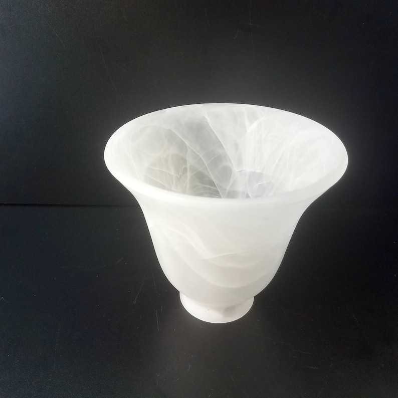 Vintage Marbled Alabaster Glass Pendant Shade, 2 1/8 Inch Fitter, Alabaster Sconce Light Shade, Replacement Glass Shade image 7