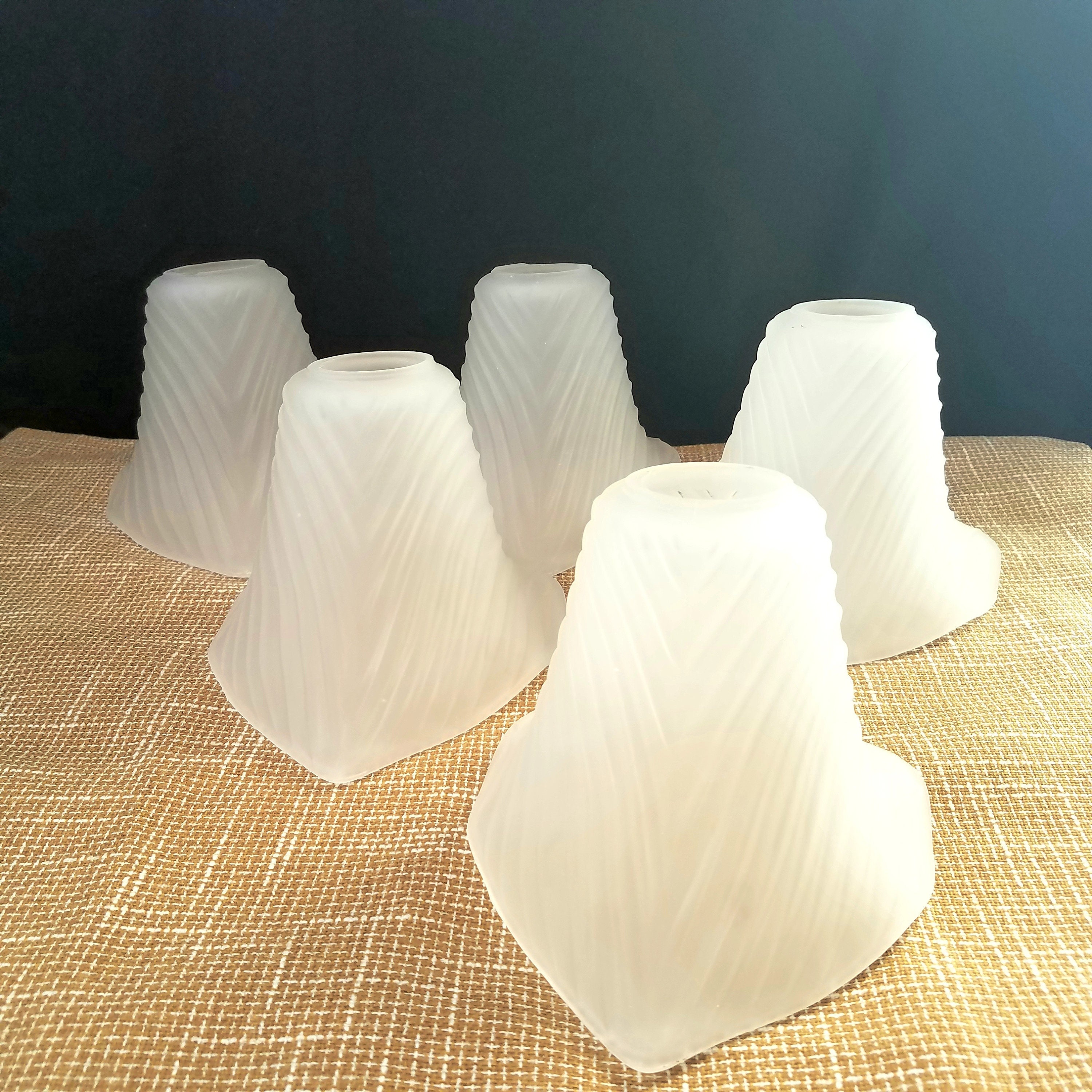 Frosted Glass Lily Shades 1 5 8 Inch Neckless Fitter Heavy