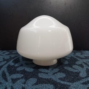 White Glass 8.5 Inch Schoolhouse Shade, 4 Inch Fitter,  Glass Ceiling/Fan Globe, Replacement Glass Shade, Heavy Glass