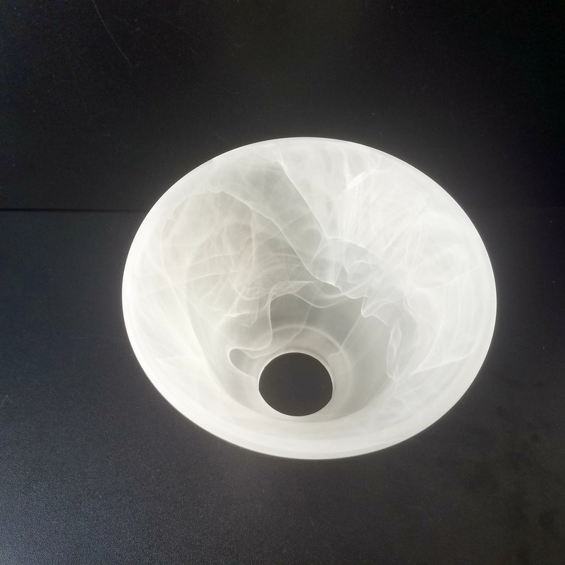 Vintage Marbled Alabaster Glass Pendant Shade, 2 1/8 Inch Fitter, Alabaster Sconce Light Shade, Replacement Glass Shade image 5